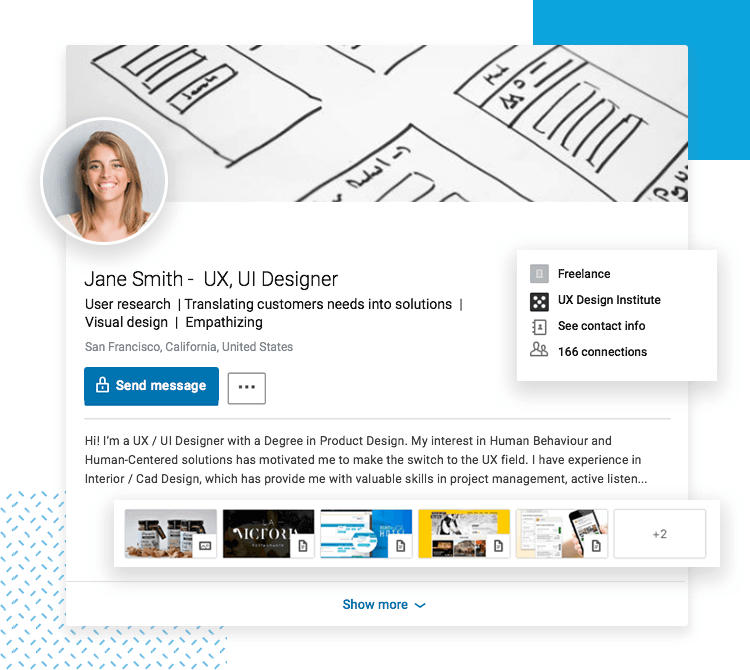 LinkedIn UX designer profiles - Topcard