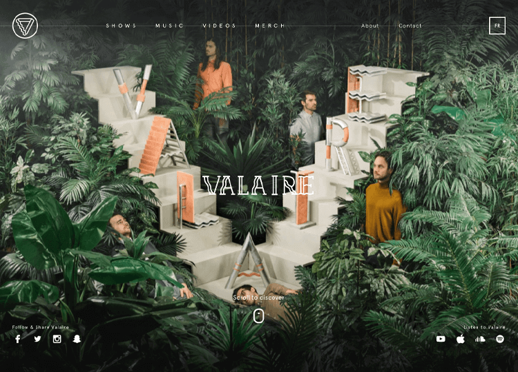 Parallax effect website scrolling - Valaire